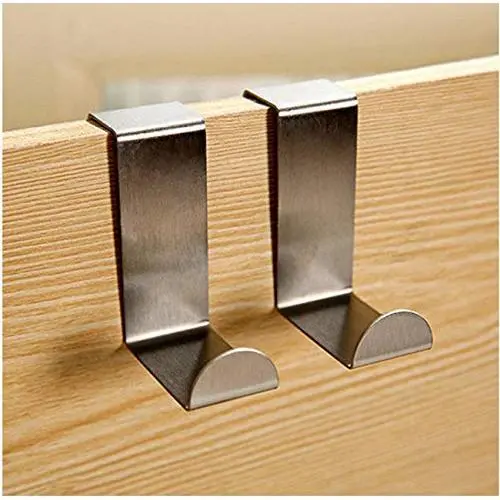 10PC Door Hook Stainless Kitchen Cabinet Clothes Hanger Levert Decoration