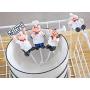 Astra Gourmet Pack of 4 Resin French Chef Figurine Wall Hooks Decorative Cook Wall Mount Rack Hook Hanger(Assorted Style)