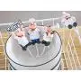 Astra Gourmet Pack of 4 Resin French Chef Figurine Wall Hooks Decorative Cook Wall Mount Rack Hook Hanger(Assorted Style)