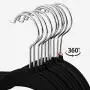 Yaheetech Non Slip Velvet Hangers - 100 Pack Clothes Hanger Hook Swivel 360 - Black