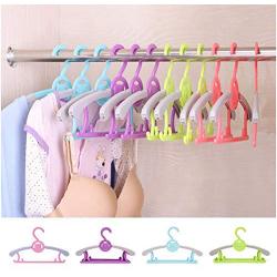 10pcs Random Color Adjustable Hangers Clothes Hanger Plastic Portable Magic Travel Hanger Clothes Hanging Convenient Travel for Household