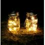 Aobik Solar Mason Jar Lid Lights, 6 Pack 30 Led String Fairy Star Firefly Jar Lids Lights,6 Hangers Included(Jars Not Included), Best for Mason Jar Decor,Patio Garden Decor Solar Laterns Table Lights