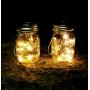 Mason Jar Solar Lids Lights,6-Pack 30 LEDs Fairy Fireflies String Lights Lids Insert(6 Hangers Included, Jars Not Included), Fits Regular Mouth Mason Jars,Patio Garden Decor Solar outdoor Laterns