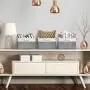 Sorbus Storage Basket Set [Pack 3] Large 15 x 10 x 9 Live Laugh and Love, Big Rectangular Fabric Collapsible Organizer Bins with Carry Handles for Easy Use (Storage Grey Bins - Lowercase Text)