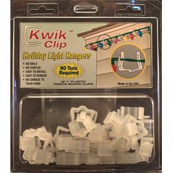 Kwik Clip Holiday Christmas Light Hangers 1" (3/4") Fascia Boards Clip Made in The USA