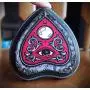 Mini Red and Black Mystic Seeing Eye Ouija Spirit Board Planchette Hand Made Wooden Wall Plaque Hanger