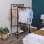 SONGMICS Industrial Pipe Clothes Rack Double Rail on Wheels with Commercial Grade Clothing Hanging Rack Organizer for Garment Storage Display, Black UHSR60B SONGMICS Industrial Pipe Clothes Rack Double Rail on Wheels with Commercial Grade Clothing Hanging Rack Organizer for Garment Storage Display, Black UHSR60B