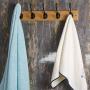 Dseap Wall Mounted Coat Rack: 16” Hole to Hole, Coat Hook Hanger with 5 Metal Hooks for Hanging Coats Towels Hats Clothes, Natural & Black