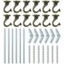 Pack of 12 Complete Sets ? Heavy Duty Metal Ceiling Hooks, Wide Opening Swag Hooks, Plant Hanging Hooks with Hardware, Antique Brass Enamel Finish Pack of 12 Complete Sets ? Heavy Duty Metal Ceiling Hooks, Wide Opening Swag Hooks, Plant Hanging Hooks with Hardware, Antique Brass Enamel Finish