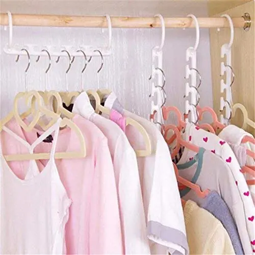 Dtemple Plastic Space Saver Magic Wardrobes Display Hanger Wonder Triple Closet Clothes Rack Clothing Hook Organizer