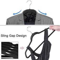 Non-Slip Velvet Hangers - Adults Suit Hangers (120pack) 360 Degree Swivel Hook Strong and Durable Ultra Thin Space Saving Clothes Hangers for Coats, Jackets, Pants, and Dress Clothes (black-120PACK)