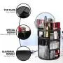 Syntus 360 Rotating Makeup Organizer, DIY Adjustable Bathroom Makeup Carousel Spinning Holder Rack, Large Capacity Cosmetics Storage Boxes Vanity Shelf Countertop, Fits Makeup Brushes, Lipsticks, Black