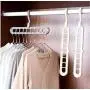 9 Holes Clothes Hanger Plastic Storage Rack Wardrobe Clothing Organizer Coat Hook 10pcs Random Color