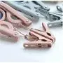 Foldable Rack Laundry Drying Clothespin Portable Travel Clothes Hanger Non Slip Trouser Socks Storage Plastic Clip Peg Hanger 10pcs Random Color