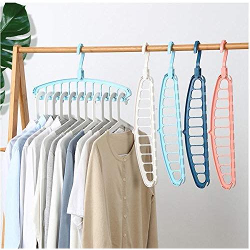 Multifunctional Hanger Clothes Rack Hook Household Plastic Non-Slip Magic Hanger Clothes Hanger Storage 10pcs Random Color
