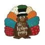 Gobble Til You Wobble Turkey Wood Door Hanger, Thanksgiving Wreath Wood Sign, Turkey Day Door Decor, Family Name Gift, Housewarming Gift