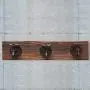 MyGift Country Rustic Old Fashion Faucet Wall Mounted Iron & Wood 3 Coat Hooks Garment, Towels, Hat Hanger Rack