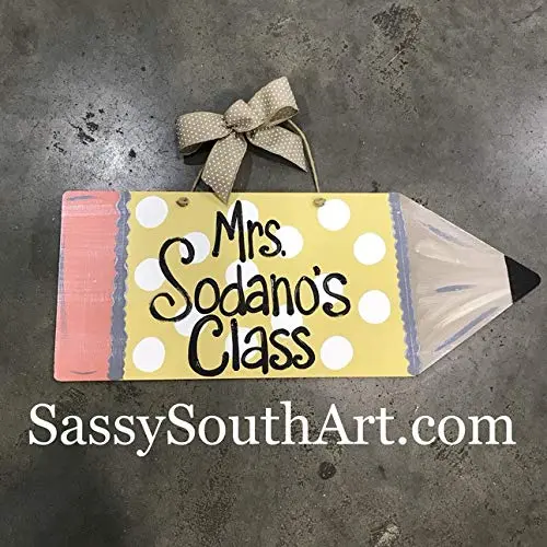 Sassy South Front Door Décor Wooden Door Hanger Teacher Wreath Sign