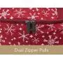 Covermates Keepsakes - 56PC Adjustable Underbed Ornament Storage Bag - Holds 6 Inch Ornaments - Heavy Duty Material - FlexGrid Adjustable Compartments - ID Window - Holiday Storage - Red Snowflake