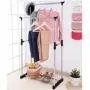 Double Heavy Duty Rail Portable Clothes Hanger Rolling Garment Rack Adjustable Double Heavy Duty Rail Portable Clothes Hanger Rolling Garment Rack Adjustable