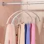 Quietcloud 5 Holes Ring Holder Hook Scarf Wraps Shawl Ties Storage Hanger Bathroom Shelf,Multi-use Stylish Wraps Scarves Luxury Gifts for Ladies - Blue