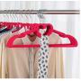 10pcs Random Color Heart Shaped Plastic Velvet Hangers Non-Slip Clothes Hanger with 360 Degree Swivel Hook