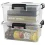 Fiaze 2-Pack 10 L Clear Latch Boxes with Lid, Plastic Storage Box Fiaze 2-Pack 10 L Clear Latch Boxes with Lid, Plastic Storage Box