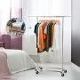 Bextsware Clothes Rack Multi-Function Garment Rack, Heavy Duty Commercial Grade Clothes Rolling Rack on Wheels with Expandable Collapsible Clothing Rack,Holds up to 150 lbs,Chrome