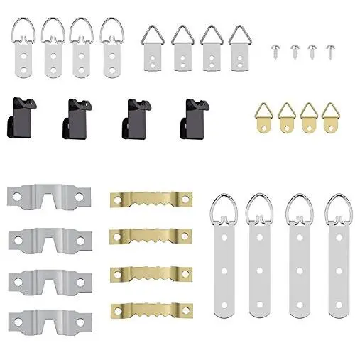 76 Pieces Picture Frame Hooks Frame Picture Hanger Kit Photo Frame Hanging Hooks Kit for Picture Hanging