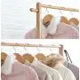 Cxjff Floor Standing Coat Rack Stable Hooks Shoes Shelf Wheels Movable Cloth Hat Hanger, 3 Sizes (Color : Natural, Size : 60x38x145cm)