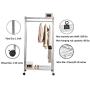 STORAGE MANIAC Heavy Duty Rolling Garment Rack Clothes Hangers with Lockable Wheels, Chrome