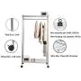 STORAGE MANIAC Heavy Duty Rolling Garment Rack Clothes Hangers with Lockable Wheels, Chrome STORAGE MANIAC Heavy Duty Rolling Garment Rack Clothes Hangers with Lockable Wheels, Chrome