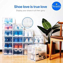 ?LEVER NEATLY Shoe Organizer - Stackable Shoe Racks for Closets and entryway Shoe Storage Cabinet - 6 Collapsible Cube Storage Bins for Mens Shoes, Women Shoes Sneakers (Set of 6, Medium)