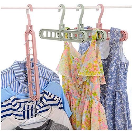10pcs Random Color Multi-Port Support Circle Clothes Hanger Clothes Drying Rack Multifunction Plastic Scarf Clothes Hangers Hangers Storage Racks