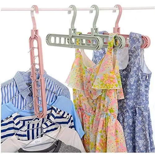 10pcs Random Color Multi-Port Support Circle Clothes Hanger Clothes Drying Rack Multifunction Plastic Scarf Clothes Hangers Hangers Storage Racks