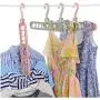 10pcs Random Color Multi-Port Support Circle Clothes Hanger Clothes Drying Rack Multifunction Plastic Scarf Clothes Hangers Hangers Storage Racks