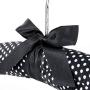 HANGERWORLD 3 Black and White Polka Dot 17inch Satin Padded Top Garment Clothes Coat Hangers