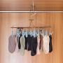 Foldable Clip and Drip Hanger, Sock Hanger Underwear Hanger with 24 Clothespins, Hanger for Drying Towels, Bras, Baby Clothes, Gloves, Stainless Steel Portable Laundry Sock Drying Rack, Small