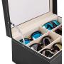 Leather 12 Piece Eyeglasses Storage and Sunglass Glasses Display Drawer Lockable Case Storage Boxes Organizer Black Leather 12 Piece Eyeglasses Storage and Sunglass Glasses Display Drawer Lockable Case Storage Boxes Organizer Black