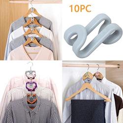 Thinktoo 10Pcs Creative Mini Flocking Clothes Hanger Home Easy Hook Closet Organizer