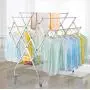 PLLP Drying Rack Hangers Airer Largescale Drying Rack Stainless Steel When Landing Folding Suntank Frame Large Balcony Mobile Villa Courtyard Hanger Space Saving Clothes Rack