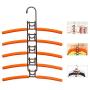 SUPOW Clothes Hangers, 5 in 1 Multi-Layer Nop-Slip Wardrobe Clothes Rack Metal Space Saver Clothes Storage Clothes Rack for Jacket, Coat, Sweater,Trousers, Shirt, T-Shirt, Ect.(Kids Size) (Bronze)
