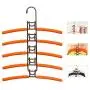 SUPOW Clothes Hangers, 5 in 1 Multi-Layer Nop-Slip Wardrobe Clothes Rack Metal Space Saver Clothes Storage Clothes Rack for Jacket, Coat, Sweater,Trousers, Shirt, T-Shirt, Ect.(Kids Size) (Bronze)