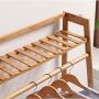 Bamboo Trapezoidal Coat Rack Bedroom Hangers Simple Clothes Storage Rack (Color : Primary Color, Size : 100cm)