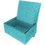 Sorbus Storage Boxes Woven Basket Bin Container Tote Cube Organizer Set Stackable Storage Basket Woven Strap Shelf Organizer Built-in Carry Handles (Woven Lid Baskets - Aqua)