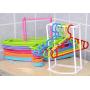Portable Candy Color Plastic Clothes Hanger Storage Rack Creative Multifunctional Clothes Hanger Oraganizer Holder Stacker Clothespin Hooks Caddy Rack (hot Pink)