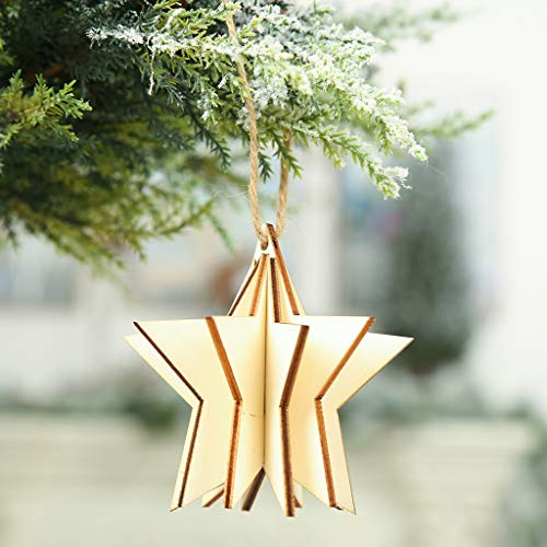 DEESEE(TM) Wooden DIY Pendant 3D Christmas Hanger For Christmas Tree Interior Decoration (I)