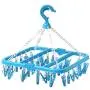 BAIYING 1pc Foldable Plastic Clothes Hanger with 32 Clips, Household Drying Rack Baby Clothes Hanger Socks Hanger Underwear Hanger for Outdoor/Indoor BAIYING 1pc Foldable Plastic Clothes Hanger with 32 Clips, Household Drying Rack Baby Clothes Hanger Socks Hanger Underwear Hanger for Outdoor/Indoor