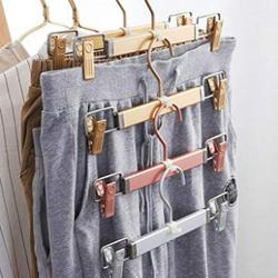 WZP Hanger,Household Anti-Slip Multi-Function Traceless Pants Clip,Hanger Wardrobe Artifact Clothing Store Hanging Pants Rack Waterproof and Rustproof/C/As Shown