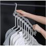 5pcs Random Color Multi-Function Folding Magic Hanger Nine-Hole Rotating Magic Clothes Hanger Wardrobe Drying Clothes Home Bedroom Storage Holder
